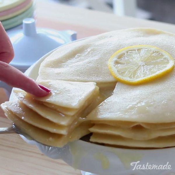 Vegan Lemon Crepe Cake