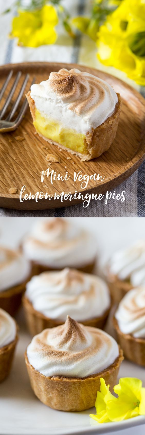 Vegan lemon meringue pies