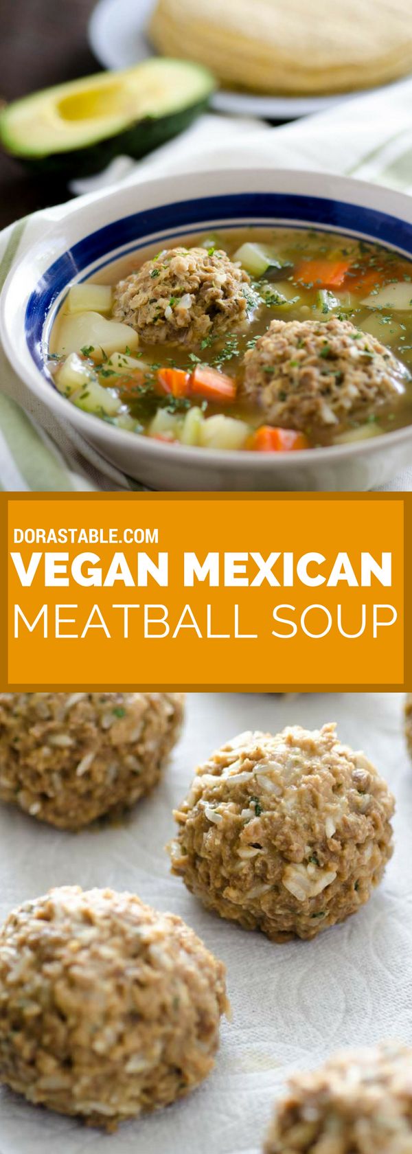 Vegan Mexican Meatball Soup