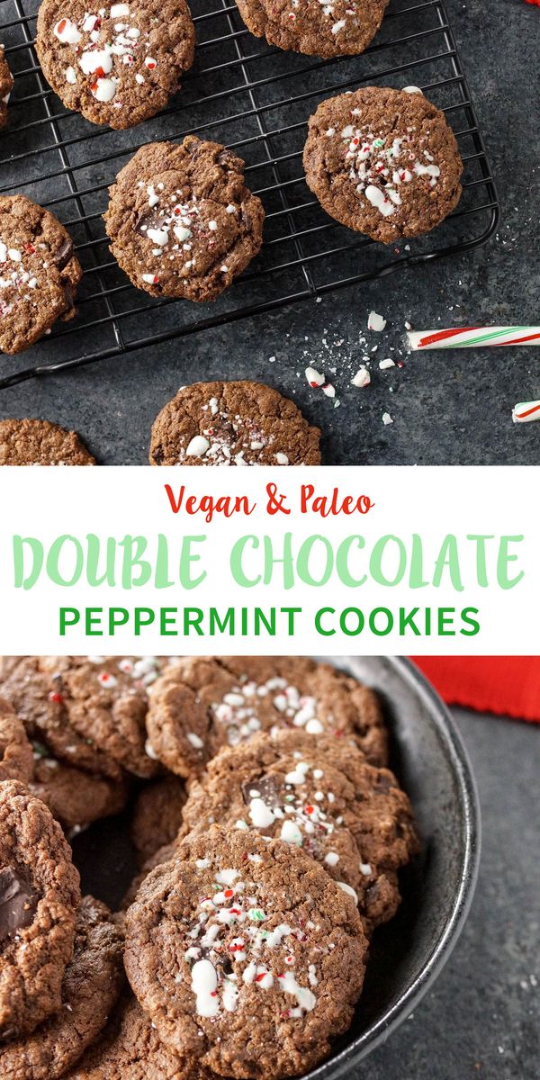 Vegan Mint Chocolate Crinkle Cookies