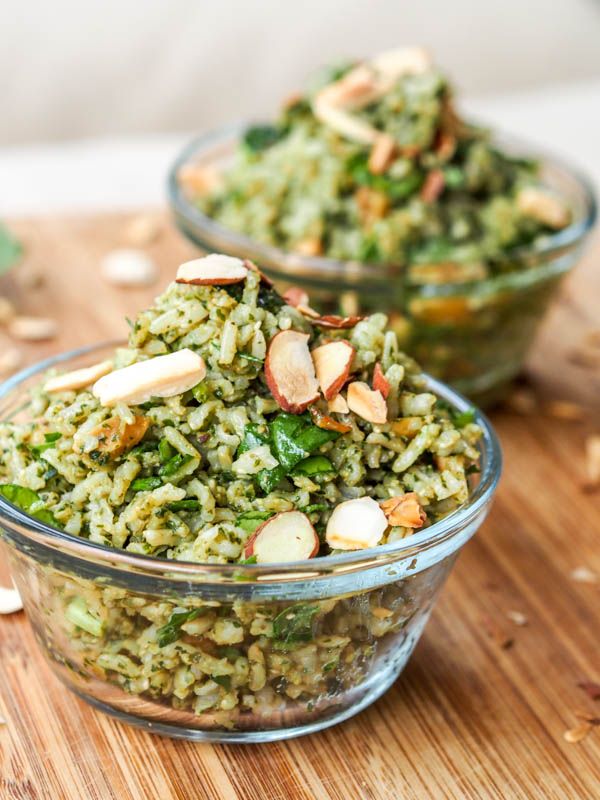 Vegan Pesto Brown Rice Pilaf (Gluten-Free