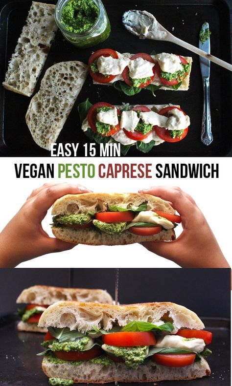 Vegan Pesto Caprese Sandwich