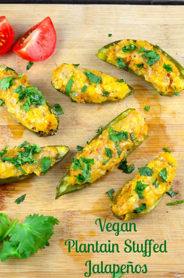 Vegan Plantain Stuffed Jalapeños