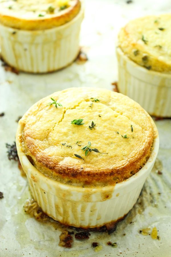 Vegan Pot Pies with Cornbread Crust