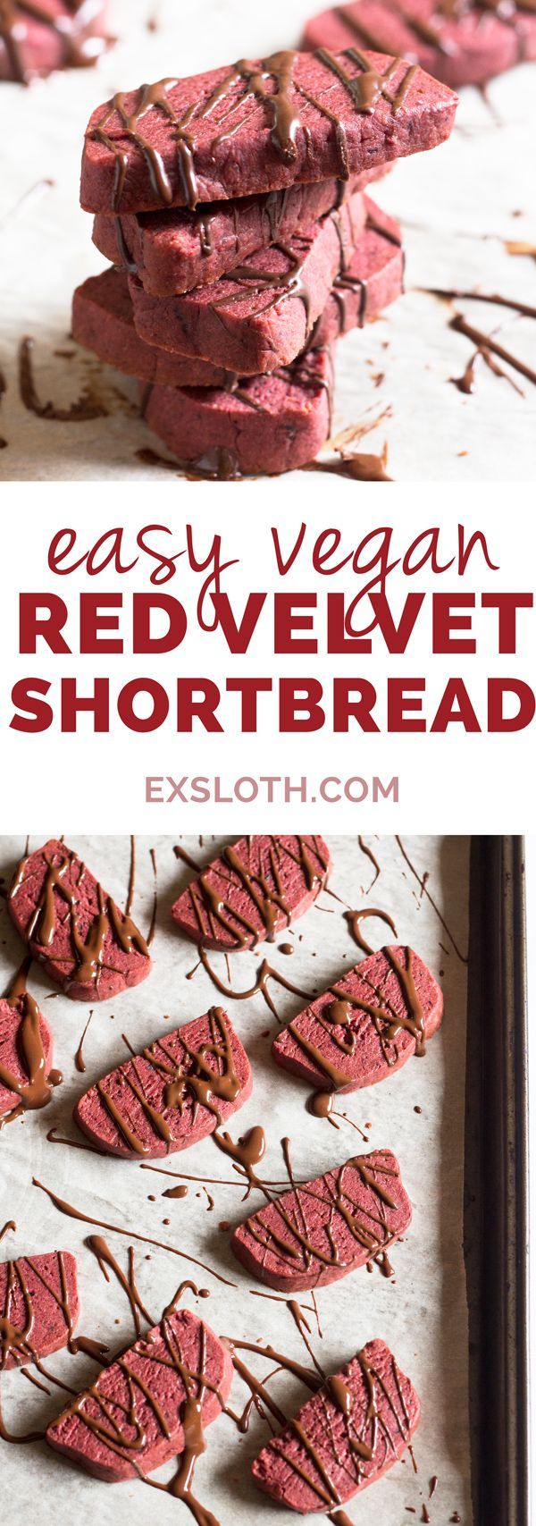 Vegan Red Velvet Shortbread Cookies