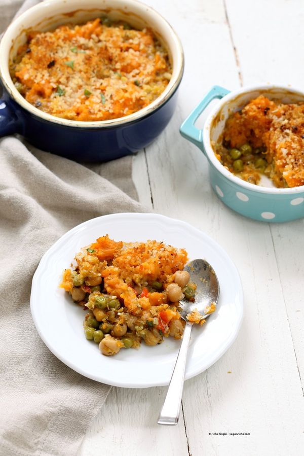 Vegan Shepherds Pie with Chickpeas & Sweet Potato