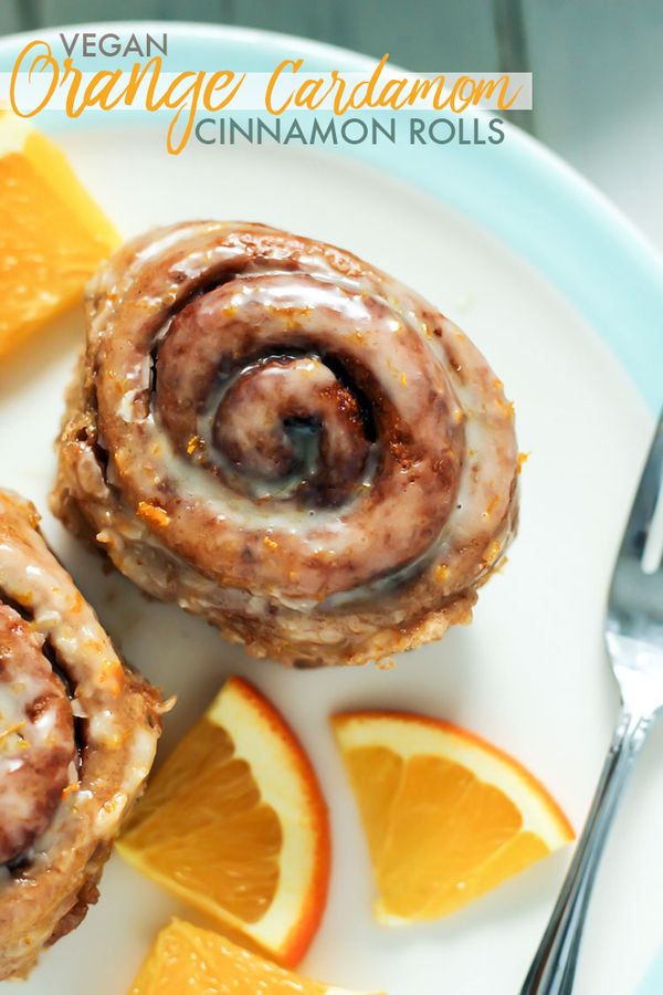 Vegan Spelt Flour Orange Cardamom Cinnamon Rolls