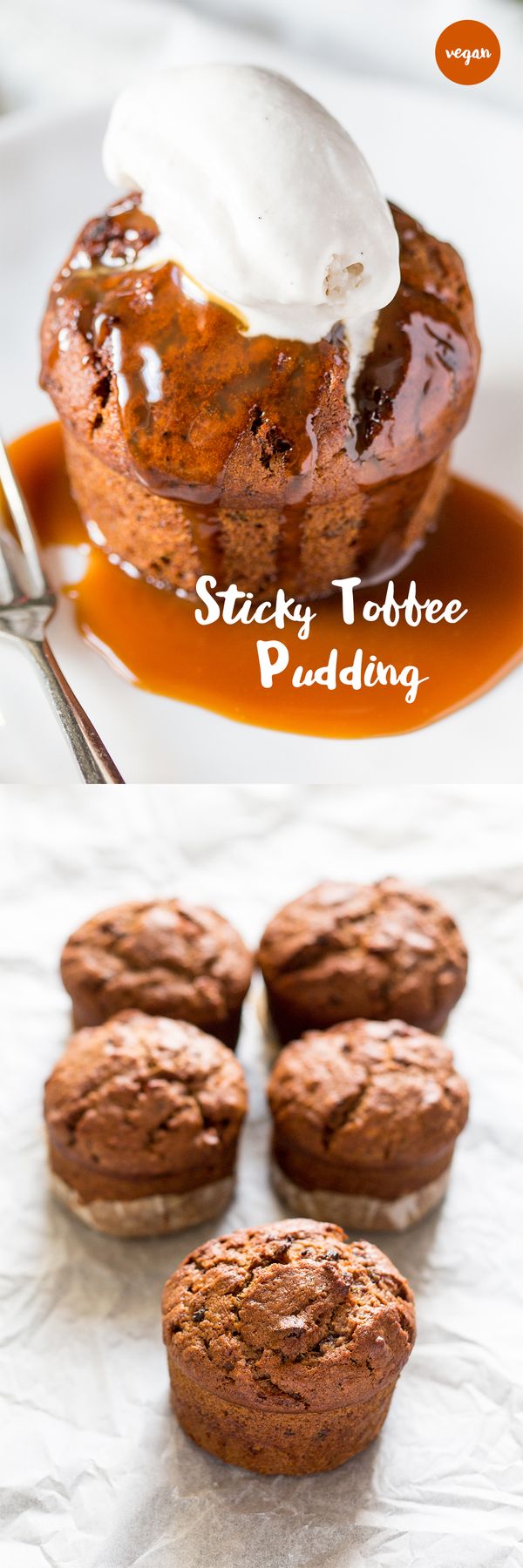 Vegan sticky toffee pudding