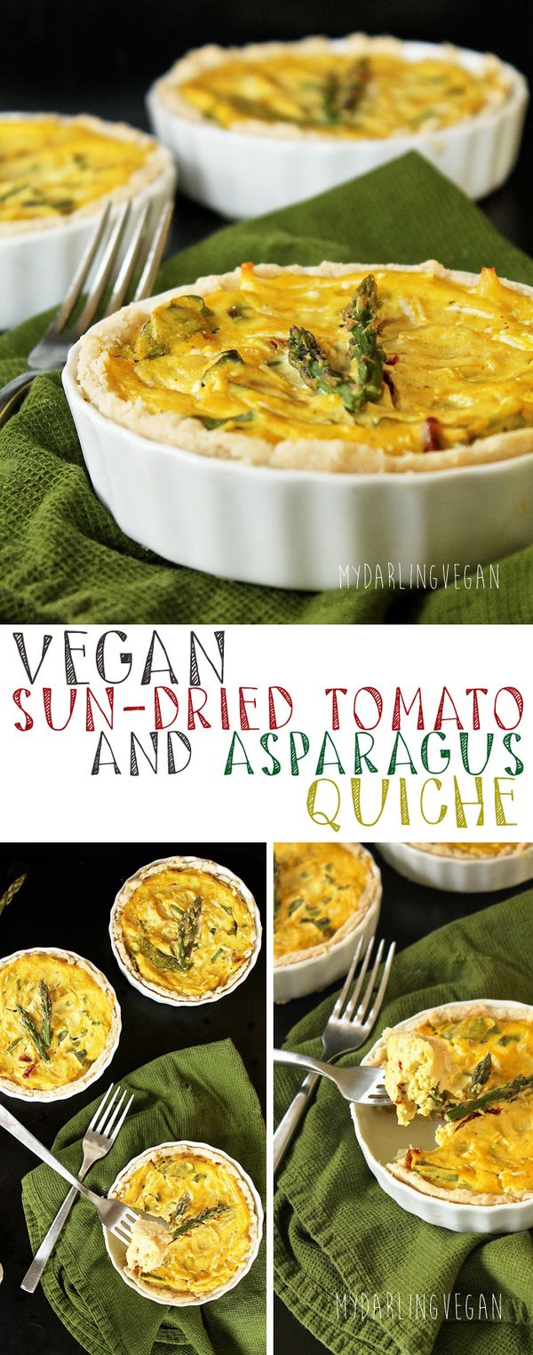 Vegan Sun-Dried Tomato and Asparagus Quiche