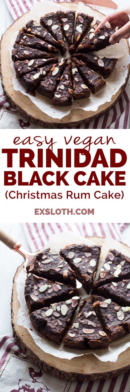 Vegan Trinidad Black Cake (vegan Christmas rum cake