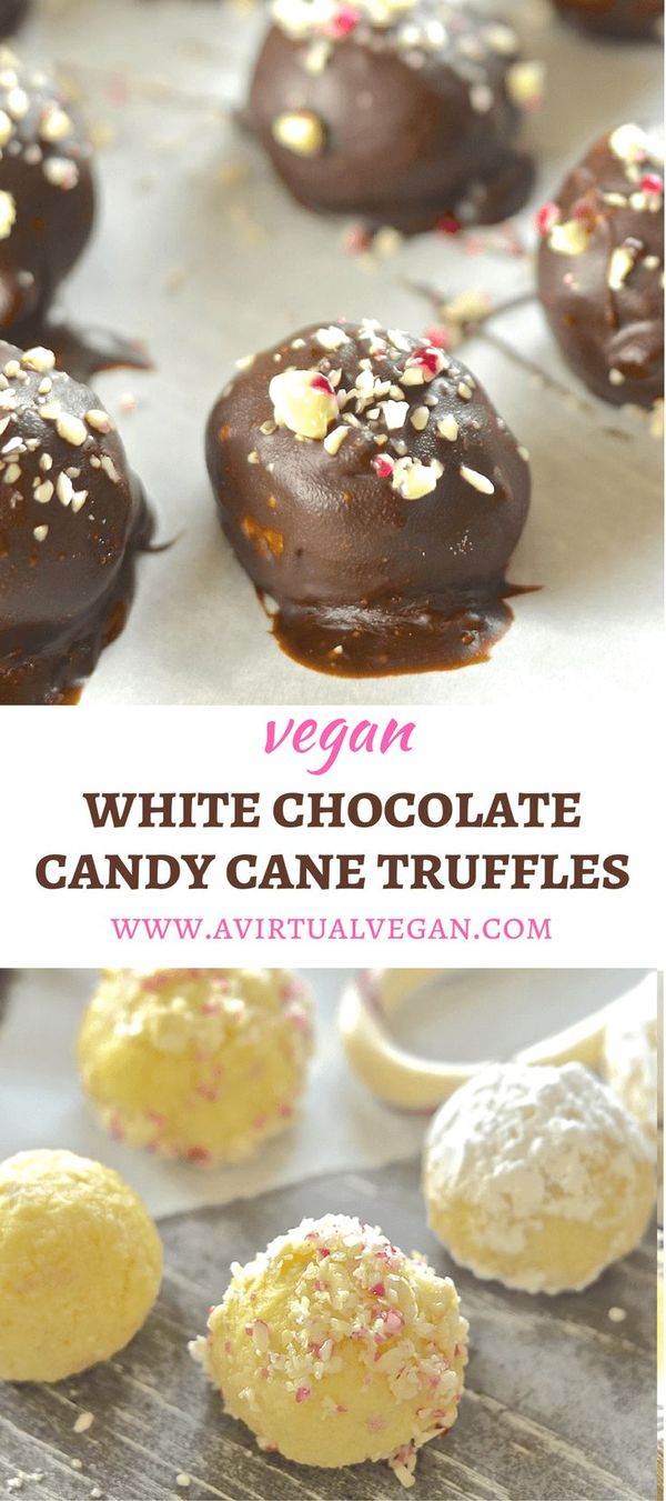 Vegan White Chocolate Candy Cane Truffles