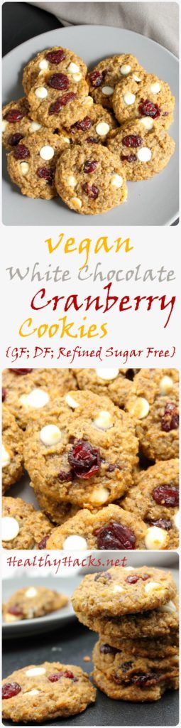 Vegan White Chocolate Cranberry Cookies