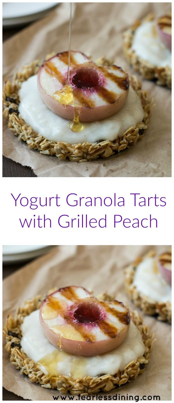 Vegan Yogurt Granola Tarts with Grilled Peaches