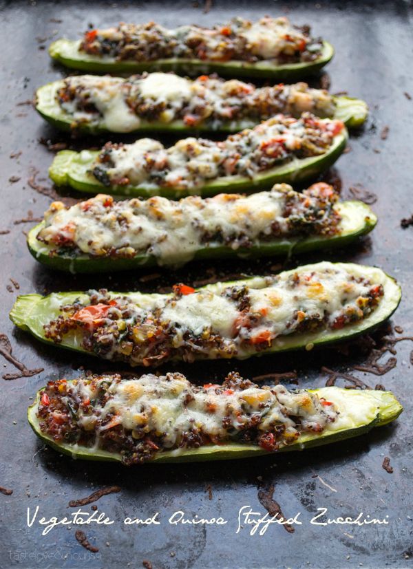 Vegetable and Quinoa Stuffed Zucchini