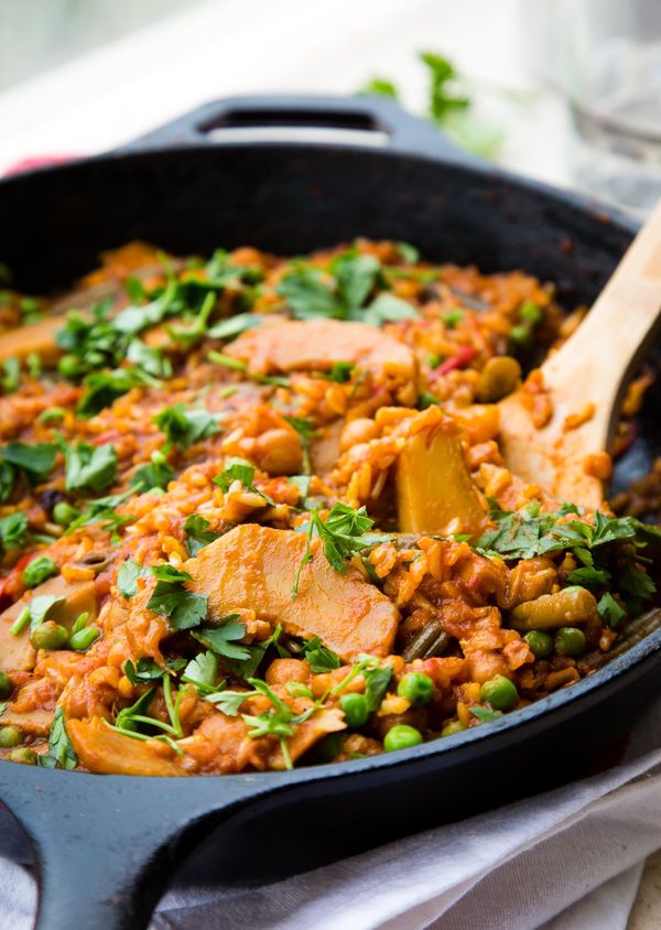 Vegetable Paella with Chickpeas