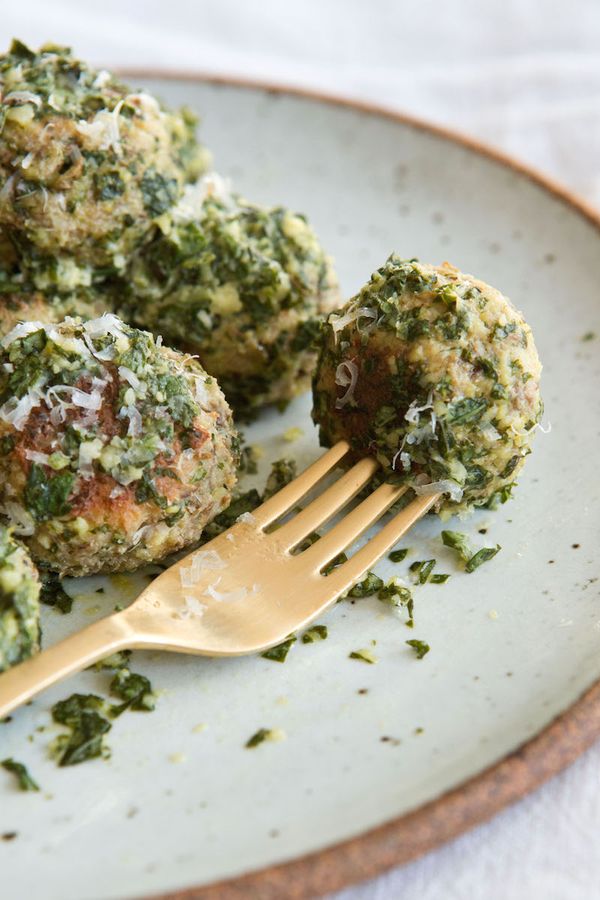 Vegetarian Lentil Meatballs in Lemon Pesto