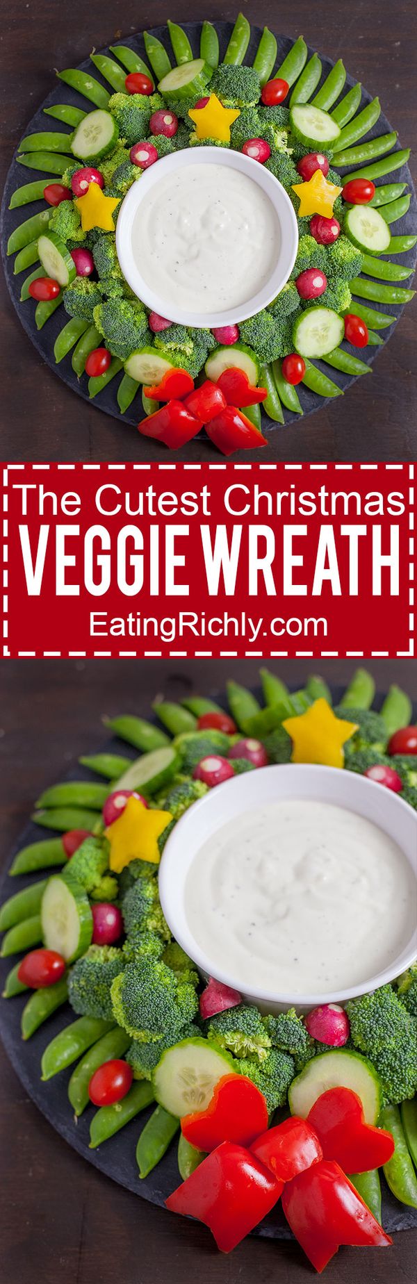 Veggie Wreath Christmas Appetizer