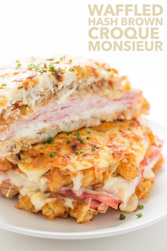 Waffled Hash Brown Croque Monsieur