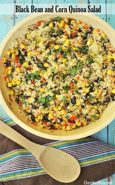 Warm Black Bean and Corn Quinoa Salad