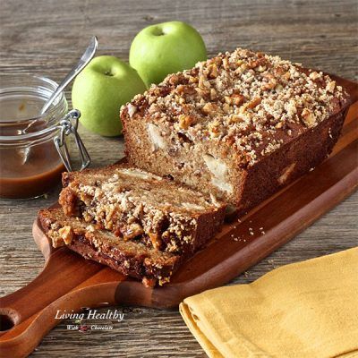 Warm Caramel Apple Pie Bread (Paleo, Gluten-free