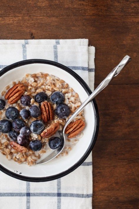 Warm farro cereal