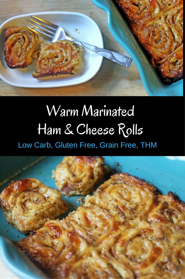 Warm Marinated Ham & Cheese Rolls