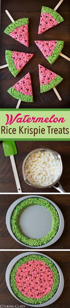 Watermelon Rice Krispie Treats