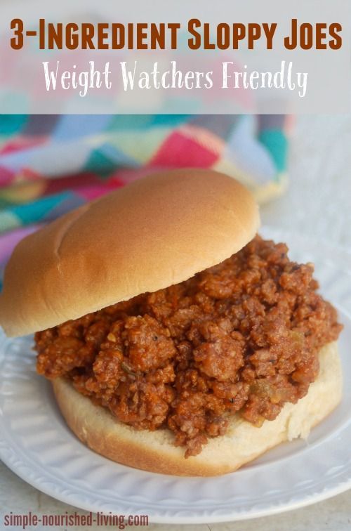 Weight Watchers 30 Minute Meals: Simple 3-Ingredient Sloppy Joe's