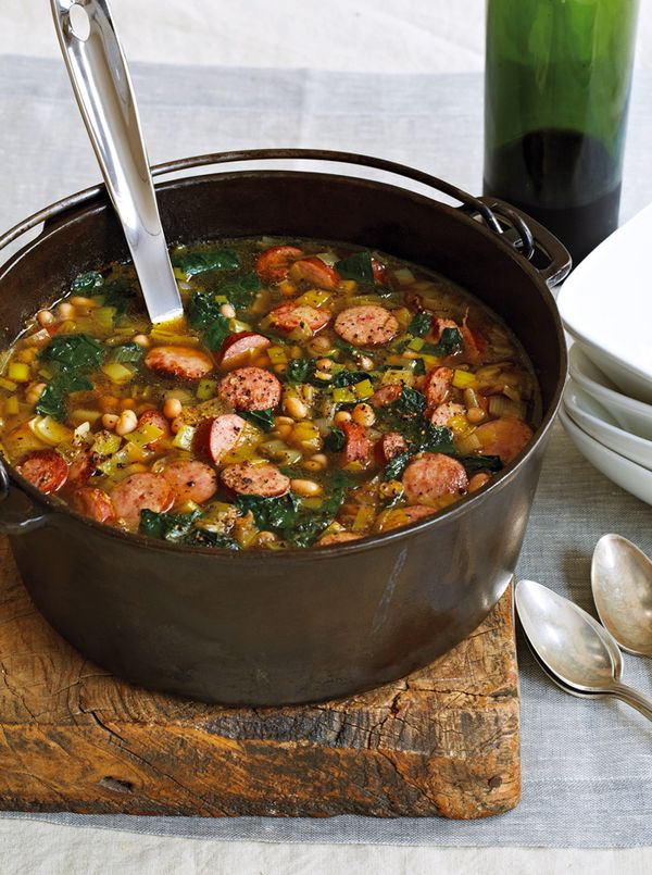 White Bean, Kale and Kielbasa Soup