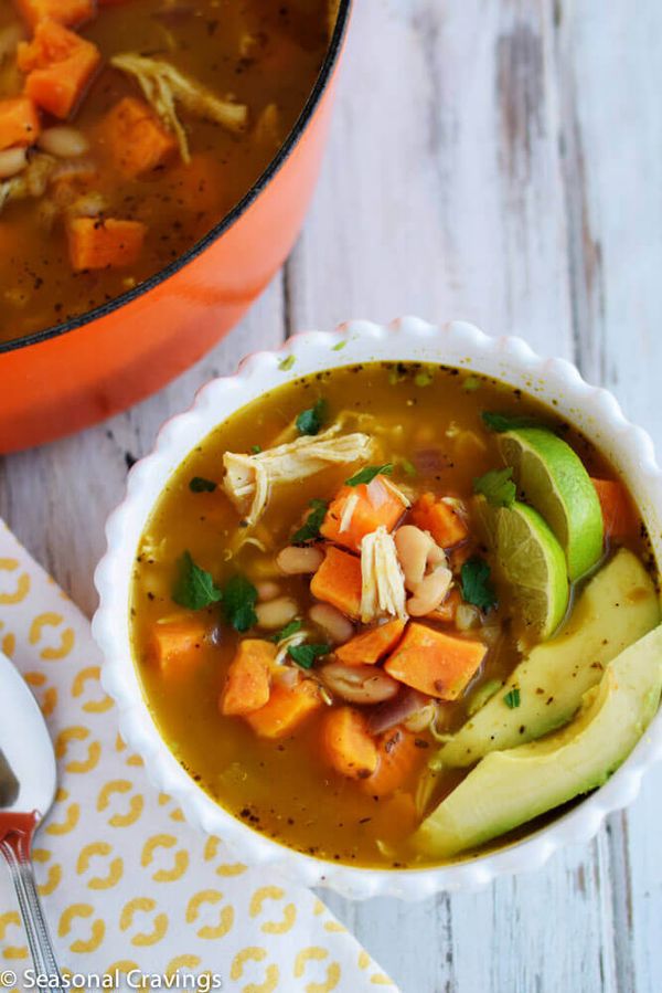 White Chicken Chili with Sweet Potatoes