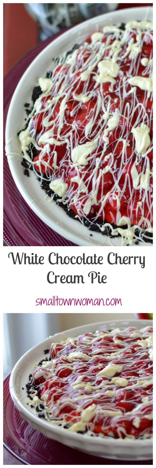 White Chocolate Cherry Cream Pie