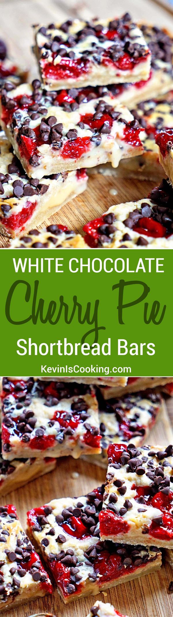 White Chocolate Cherry Pie Shortbread Bars