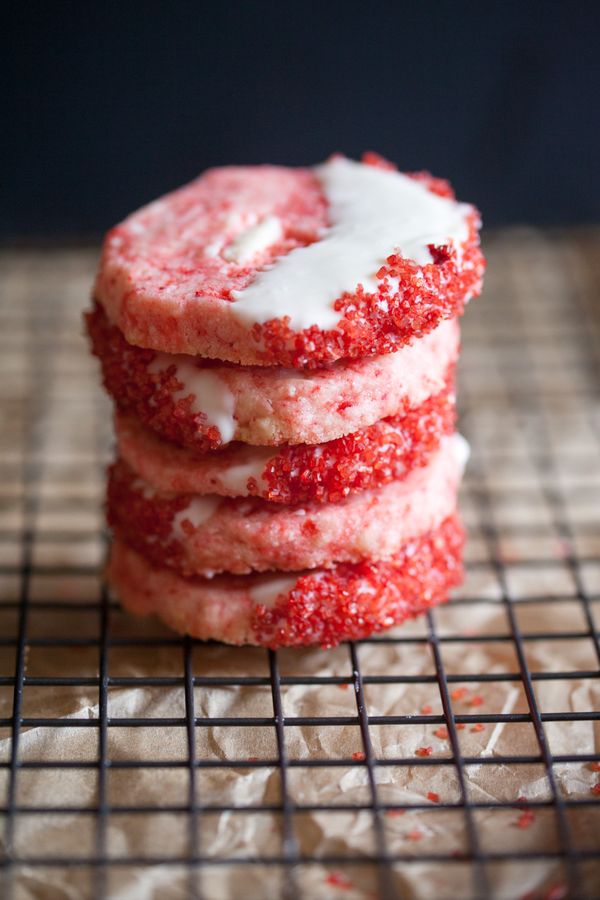 White Chocolate Cherry Shortbread Cookies