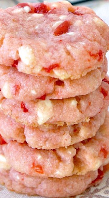 White Chocolate Chip Cherry Shortbread Cookies