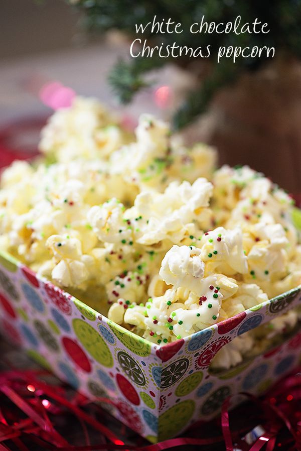 White Chocolate Christmas Popcorn