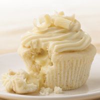 White Chocolate Cupcakes with Truffle Filling