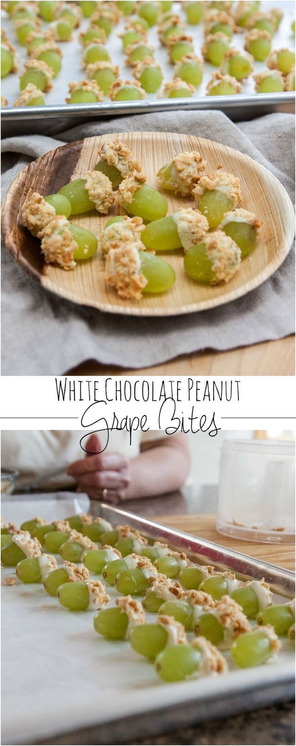 White Chocolate Peanut Grape Bites