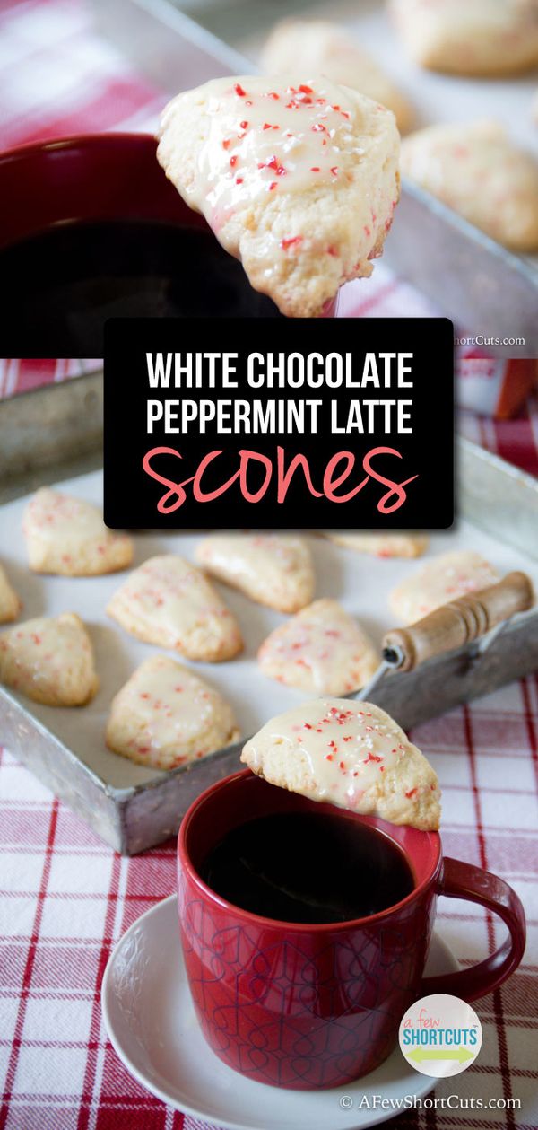 White Chocolate Peppermint Latte Scones