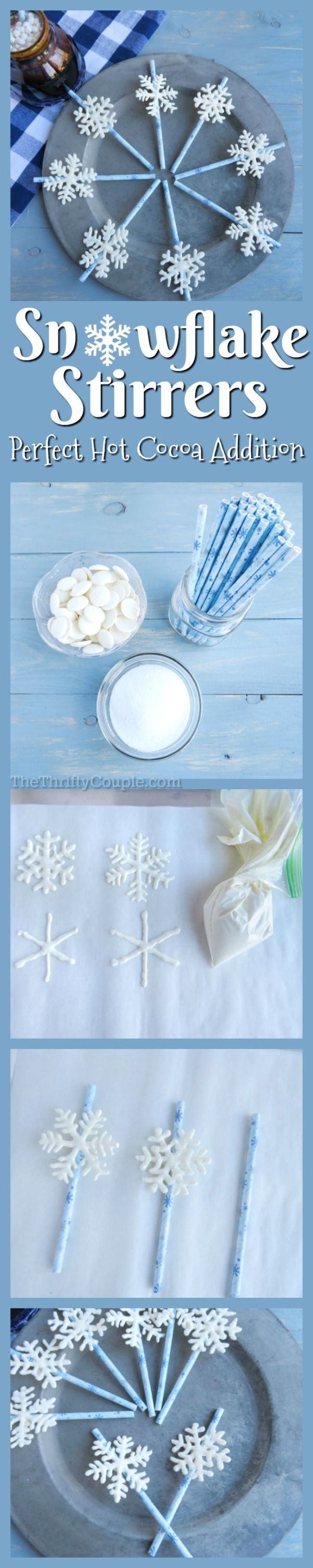 White Chocolate Snowflake Stirrers