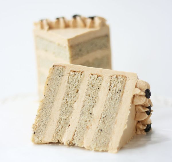 White Mocha Cake with Espresso Caramel Buttercream