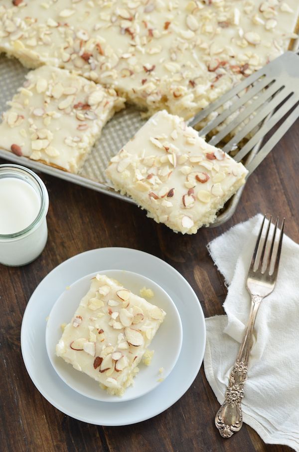 White Texas Almond Sheet Cake