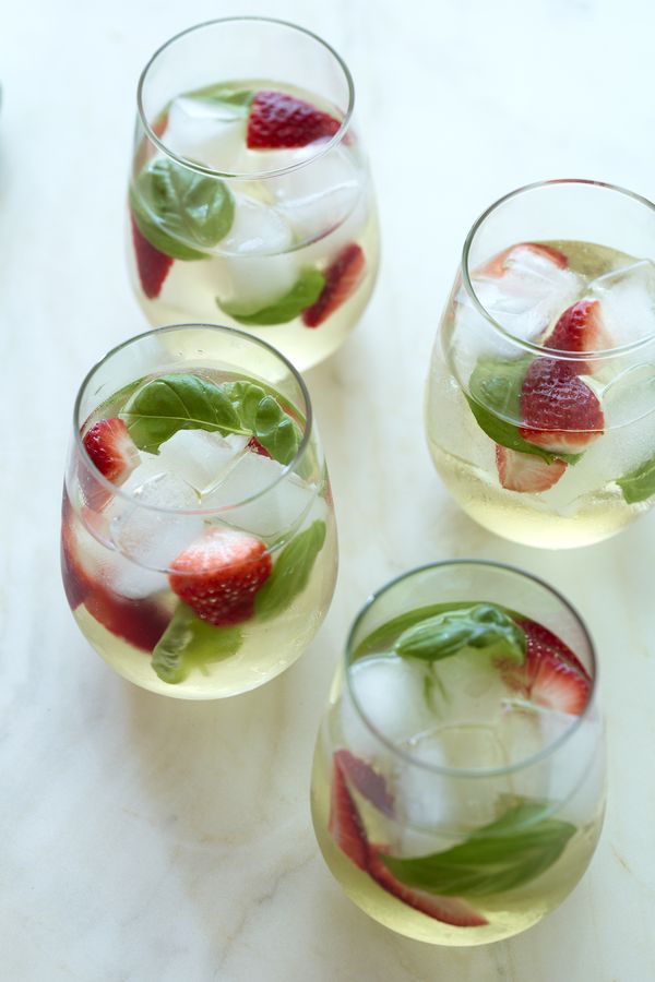 White Wine Sangria with Strawberry Basil