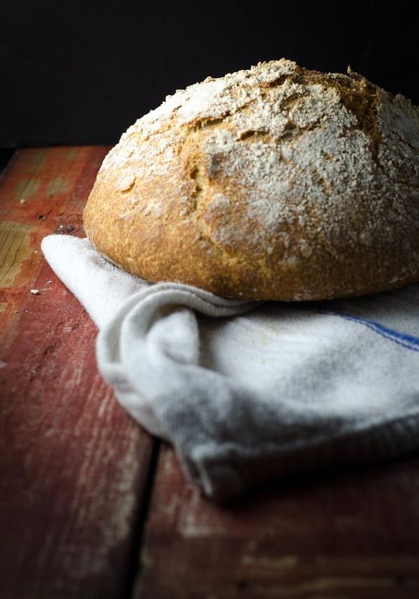 Whole Grain, No-Knead Sourdough Bread