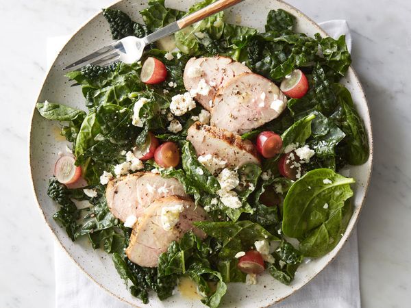 Winter Salad with Easy Herbed Pork Tenderloin