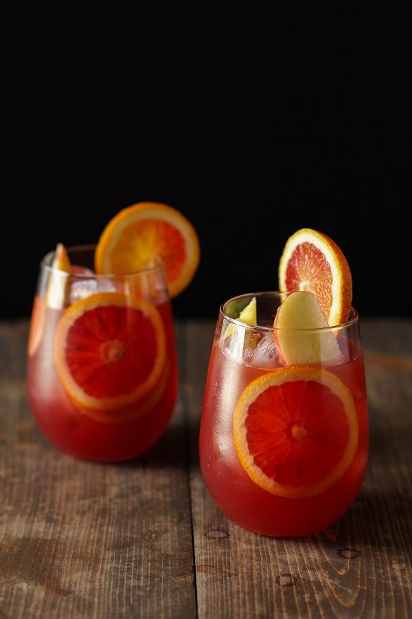 Winter Sangria with Pomegranate, Blood Orange, and Apple