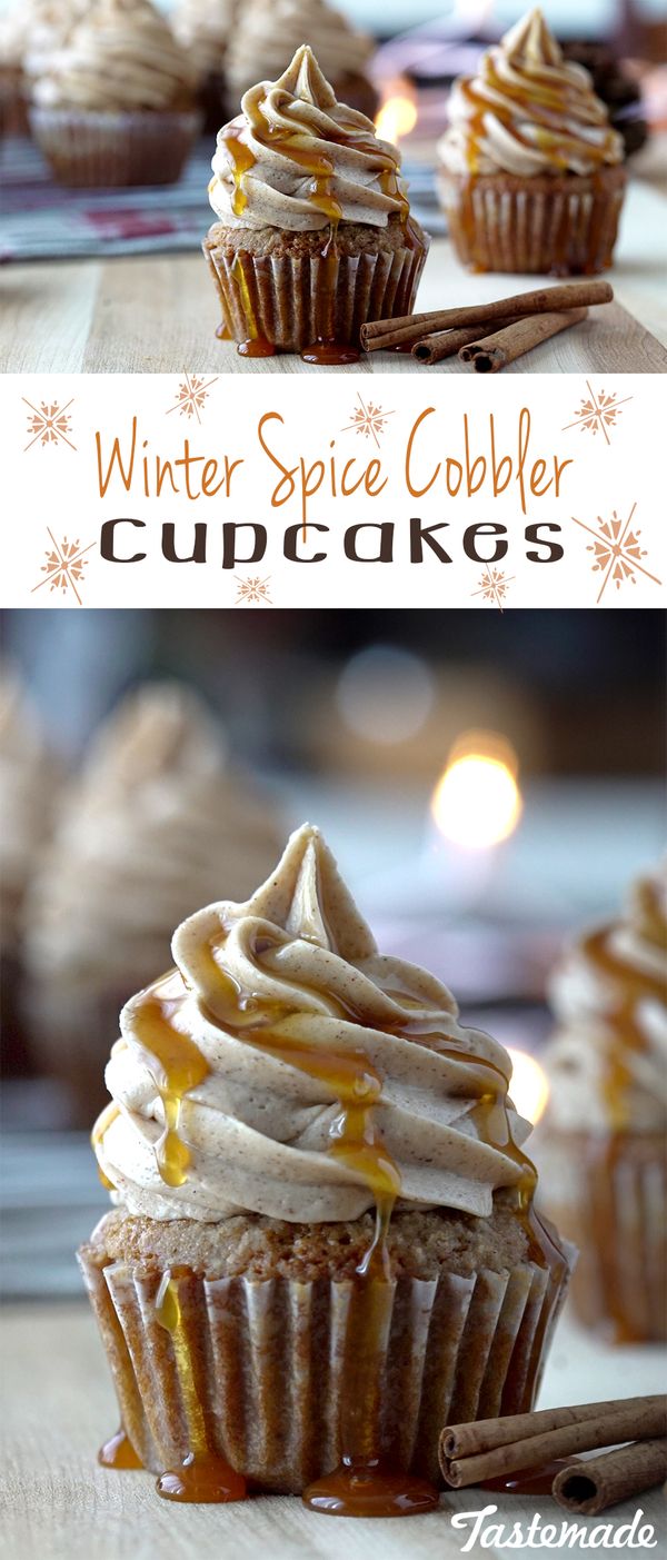 Winter Spice Cobbler Cupcakes