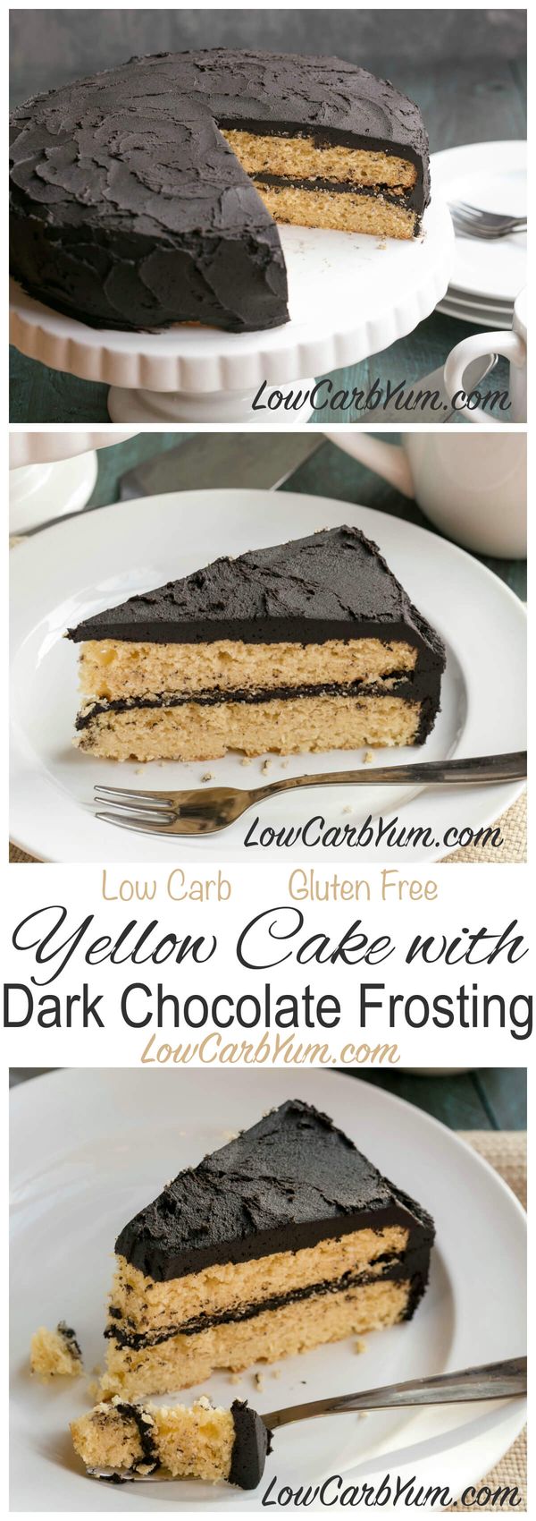 Yellow Cake with Dark Chocolate Frosting