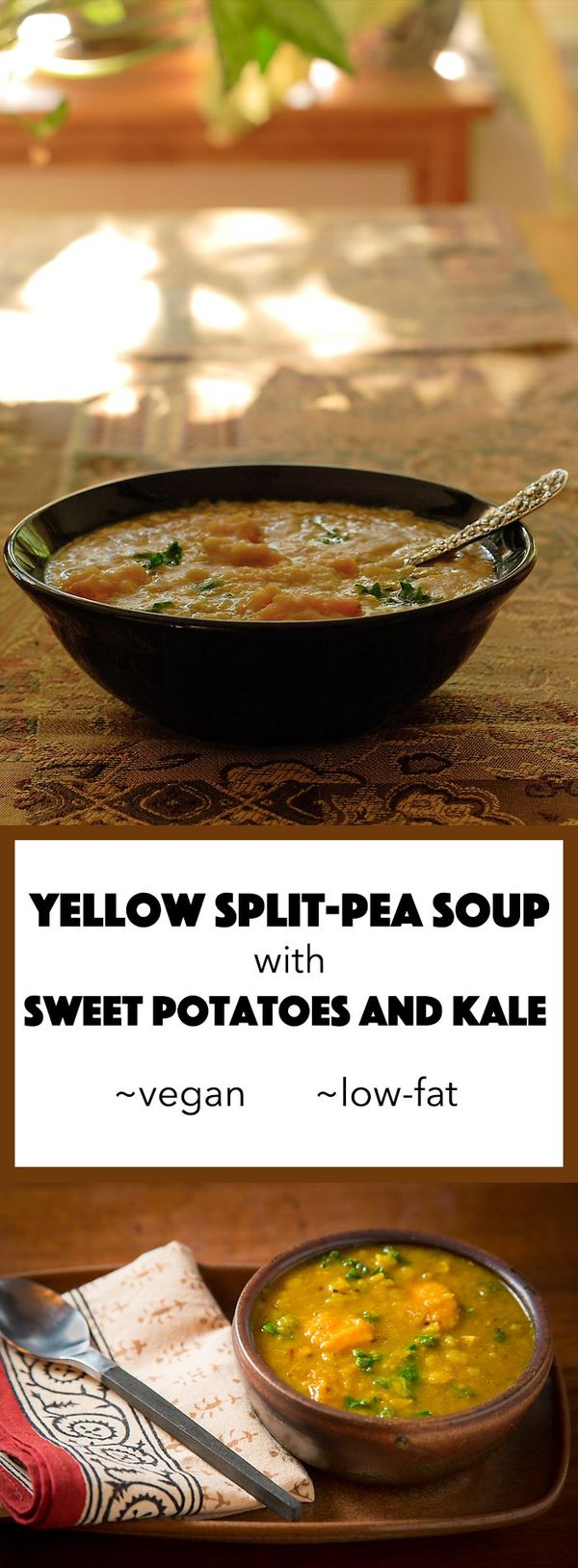 Yellow Split-Pea Soup with Sweet Potatoes and Kale