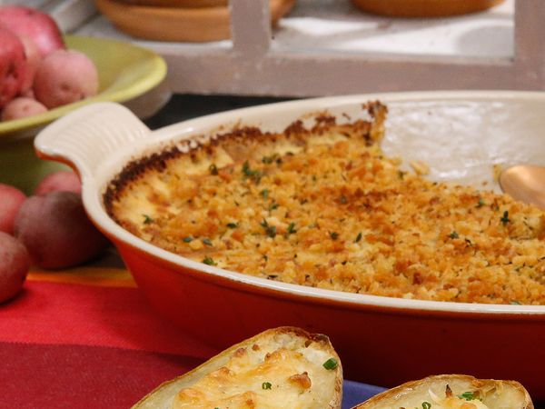 Yukon Gold Potato Gratin with Horseradish, Gruyere and Sweet Onion