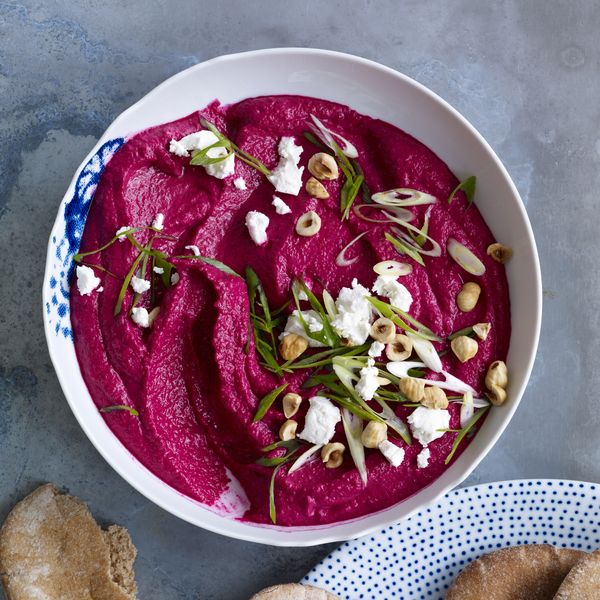 Za'atar-Spiced Beet Dip with Goat Cheese and Hazelnuts